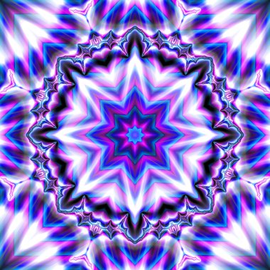 Mor ve beyaz fraktal geometrik görüntü