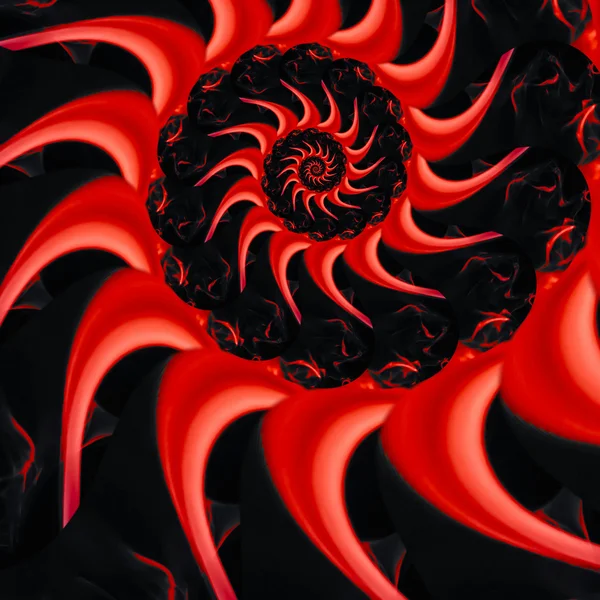 Auffälliges rotes und schwarzes Spiralbild — Stockfoto