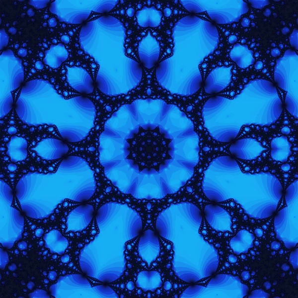 Dark blue stained glass effect fractal image — Stock Photo, Image