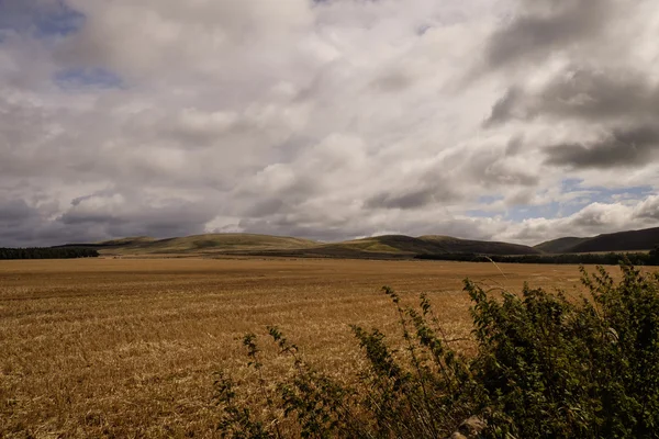 ภูมิทัศน์ชนบทของสกอตแลนด์ใต้ท้องฟ้าเมฆ — ภาพถ่ายสต็อก