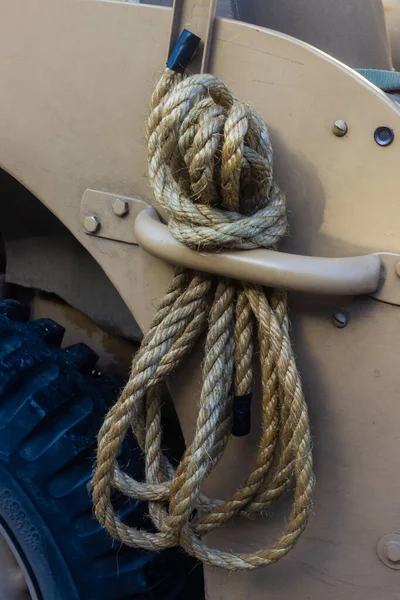 Sarmalanmış İp, Bej Ağır Makineleri Endüstriyel Koluna Bağlı, Yakın Çekim Ayrıntısı