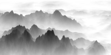 Arkaplan resmi, Doku, Dağ, Dekoratif resimler, manzara, Mürekkep resimleri, Mürekkep manzarası