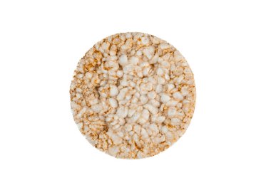 Beyaz, minimalist diyet aperatifi üzerine susam tohumlu sağlıklı pirinç krakeri.. 