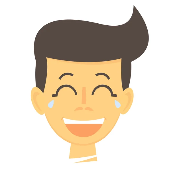 Laughing cartoon boy. Happy boy face icon. Laughing boy isolated. Vector Illustration. — Stock Vector