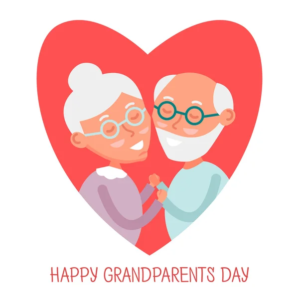 Um casal feliz e velho. Bonito casal de idosos apaixonados. avós de mãos dadas. Feliz dia dos avós . — Fotografia de Stock
