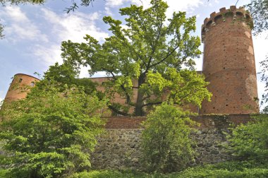 Wiecie Kalesi, Polonya 'nın Vistula ve Wda nehirlerinin kesiştiği noktada, Wiecie' deki kalenin kalıntılarını mahvediyor.                               