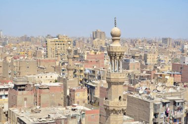 Mısır 'daki Tulun Camii' nden Eski Kahire manzarası