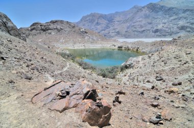 Nubra ya da Dumra Vadisi, kutsal Yarab-Tso Gölü ile. Ladakh Vadisi 'nin kuzeydoğusunda yer alan üç kollu bir vadi.