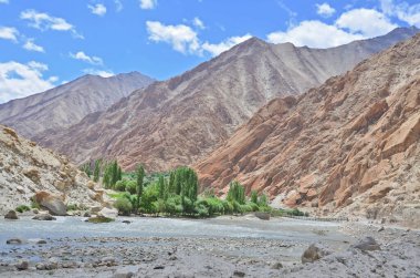 Ladakh bölgesinin dağ manzarası Hindistan 'da yer almaktadır.