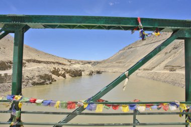 Hindistan 'ın Leh bölgesindeki Ladakh' ta akan İndus Nehri.