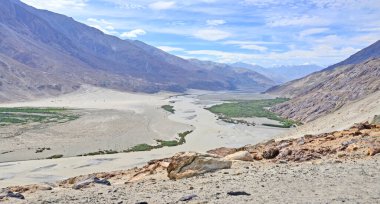 Nubra ya da Dumra Vadisi. Ladakh Vadisi 'nin kuzeydoğusunda üç kollu bir vadi.