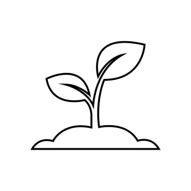 Beyaz üzerine siyah çizgili bir ikonda iki genç yaprak ile topraktan filizlenen tomurcuk, büyümeyi, doğayı ve taze başlangıçları sembolize eder..