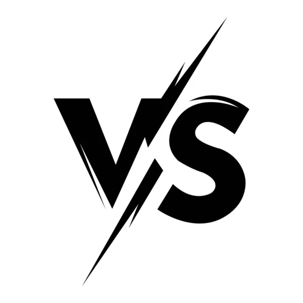 Bold black vs lettering is bisected by a jagged lightning bolt on a white background providing a dynamic and contrasting visual effect.