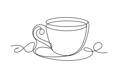 Basit çizgiler, yumuşak kıvrımlı kahve fincanlarını ortaya çıkarır. Aralıksız çizgiler beyaz arka planda parlak, minimalist bir estetik oluşturur..