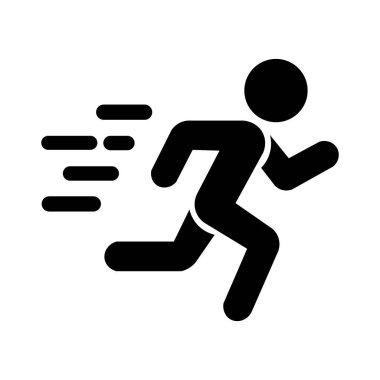 Hızlı Koşan Atletizm Vektörünün Minimalist Siyah Silüeti