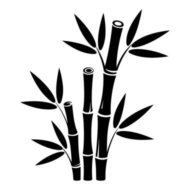Canlı yapraklı üç bambu sapının zarif siyah silüeti, doğayı, büyümeyi ve sükuneti temsil ediyor..