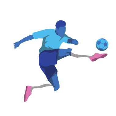 Futbolcular top oynarken poz verir veya hareket eder