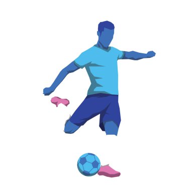 Futbolcular top oynarken poz verir veya hareket eder