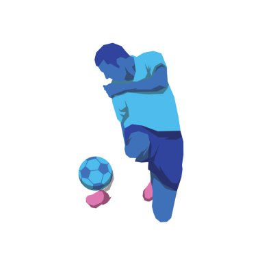 Futbolcular top oynarken poz verir veya hareket eder