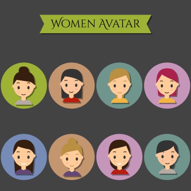 Beyaz arka planda kadın avatarı