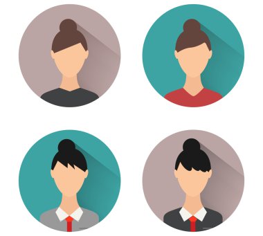 Beyaz arka planda kadın avatarı