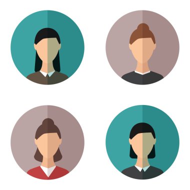 Beyaz arka planda kadın avatarı