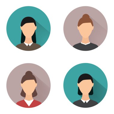 Beyaz arka planda kadın avatarı