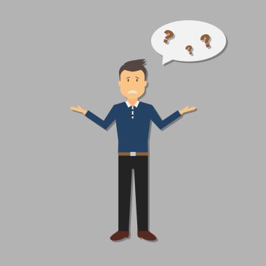 Kafası karışık. Vektör çizgi film karakterleri