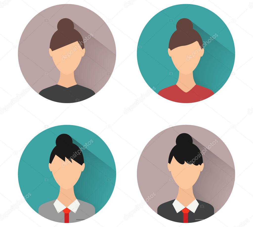 woman avatar at white background