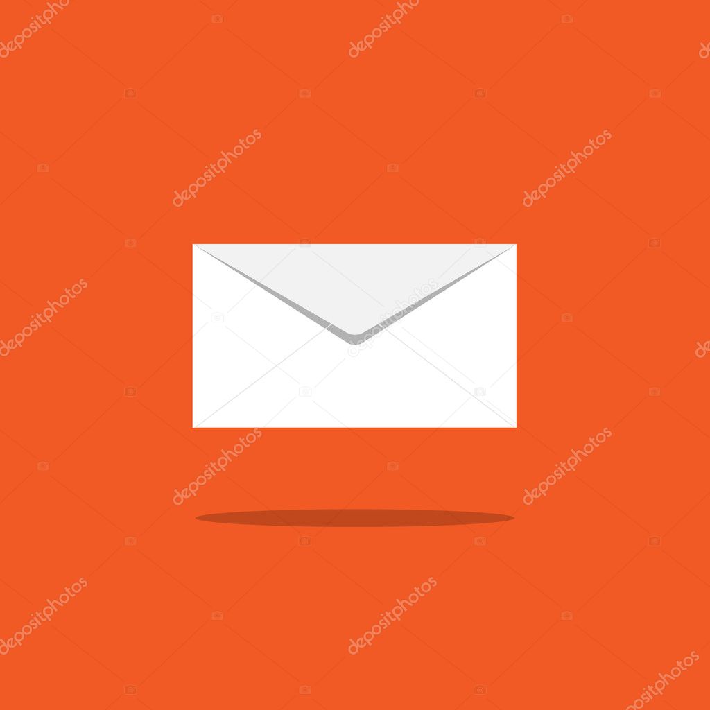 envelope flat icon at orange