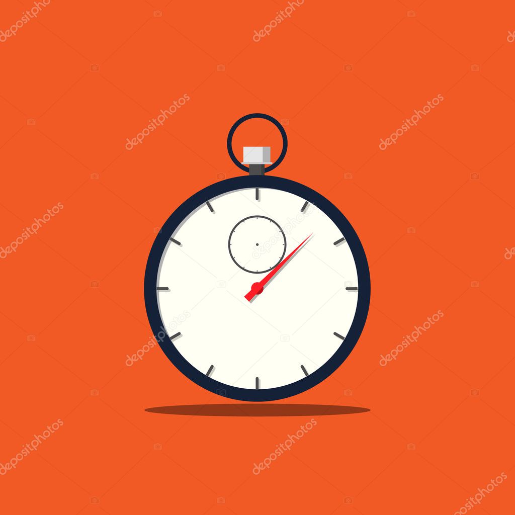 stopwatch icon at orange background
