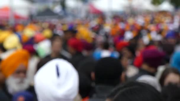 Fondo indio multitud calle día — Vídeo de stock