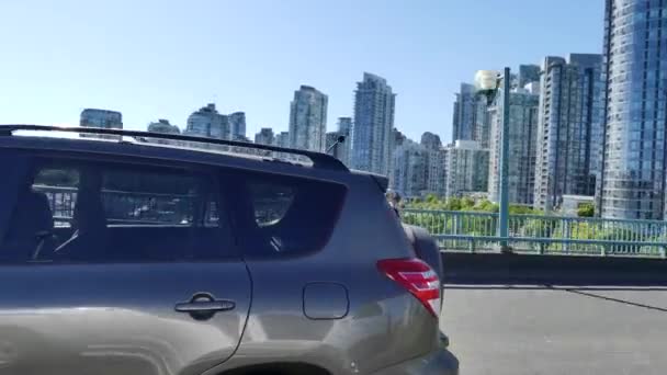 Vancouver Bc hareketli araba yaz güneşli gün — Stok video