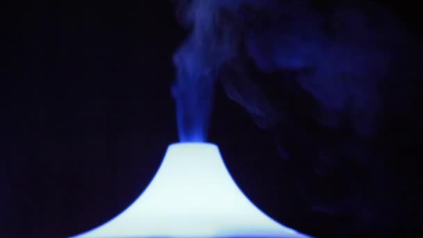 Blue smoke aroma lamp — Stock Video