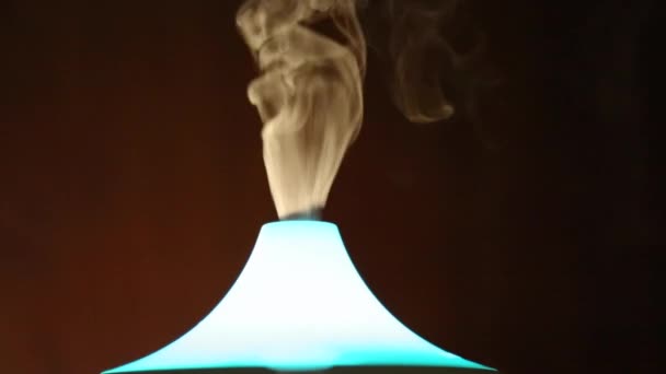 Lumineux néon lampe aromatique riche fumée — Video