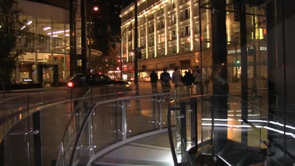 Vancouver noite no centro da rua — Vídeo de Stock