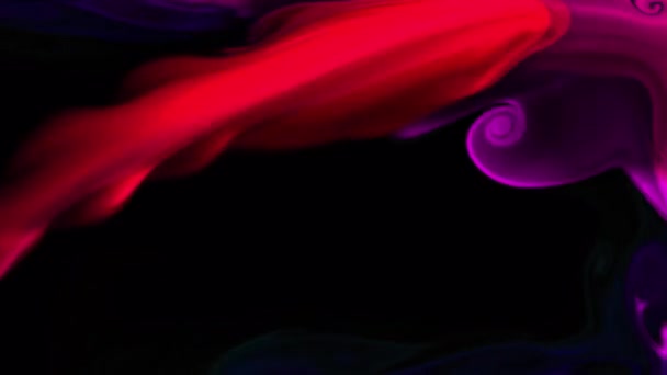 Explosión energética abstracta manchas coloridas brillantes sin forma fondo negro — Vídeos de Stock