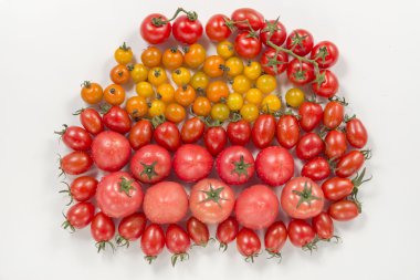 Taze domates ve mini domates bir fotoğraf.