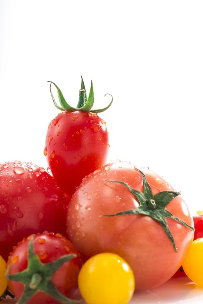 Es ist ein Foto von frischen Tomaten und Mini-Tomaten. — Stockfoto