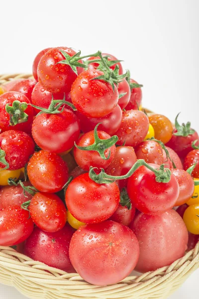 Es ist ein Foto von frischen Tomaten und Mini-Tomaten. — Stockfoto