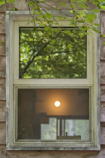 The window of the wooden frame — Stock Photo, Image