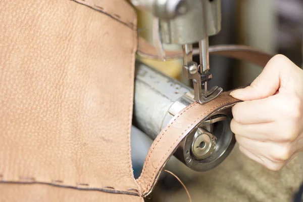 Leather repair in the sewing machine