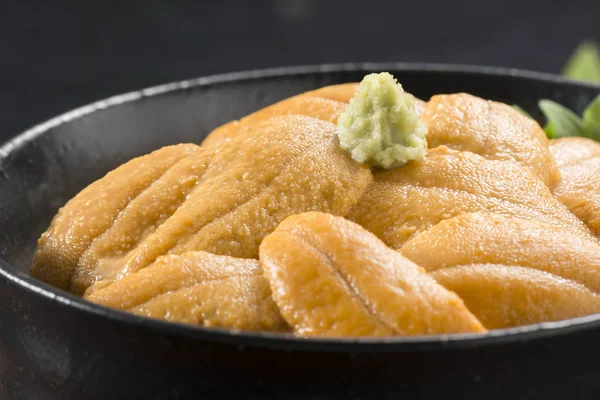Mořský ježek jídla z čerstvých mořských plodů z Japonska — Stock fotografie