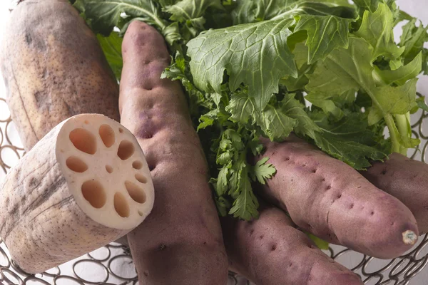 Lotus root and sweet potato