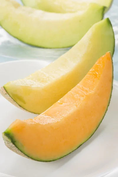 Suco de frutas frescas é delicioso melão — Fotografia de Stock