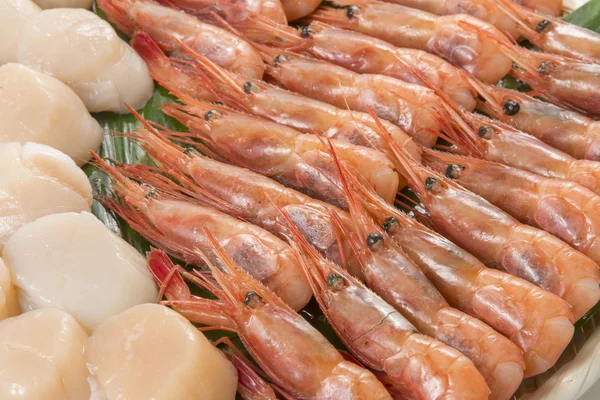 Plats Japonais Crevettes Sashimi Frais Délicieux — Photo