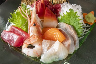 Traditional sashimi dish made from fresh Japanese fish