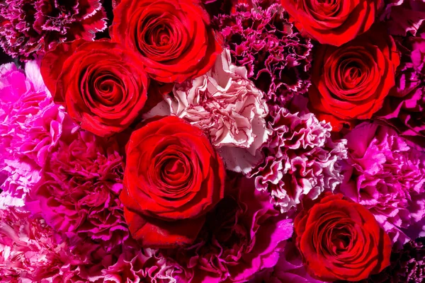 Eine Wand Aus Vielen Rosenblüten — Stockfoto