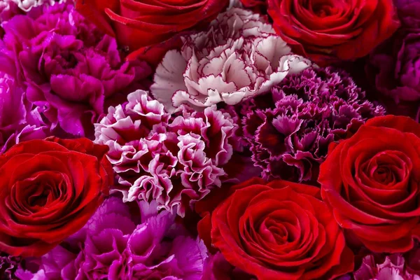 Mur Fait Nombreuses Fleurs Rose — Photo