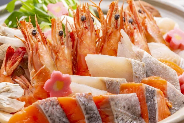 Japanese Delicious Seafood Hot Pot Dish — Foto Stock